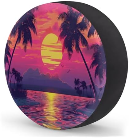 Palm Trees Spare Tire Cover 14in Spare Wheel Covers Tire Storage Cover - Image 2