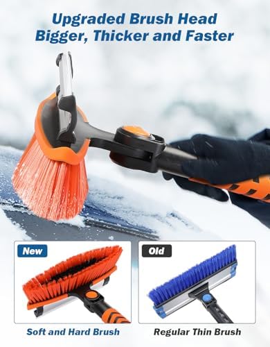 JOYTUTUS 41.5IN Extendable Snow Brush and Ice Scraper, 270°Pivoting Snow - Image 3