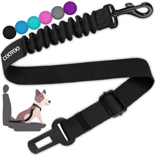 COOYOO Dog Seat Belt, Durability Retractable Dog Car Harness Adjustable Dog by COOYOO