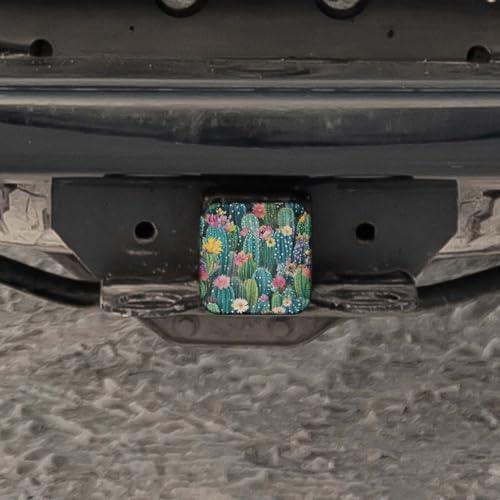 Swono Blooming Cactus Trail Hitch Cover, Colorful Rose Floral Succulents Cactus - Image 5