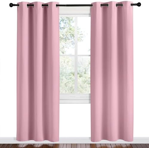 NICETOWN Crystal Pink Room Darkening Curtains, 42 x 78-inch - Image 2