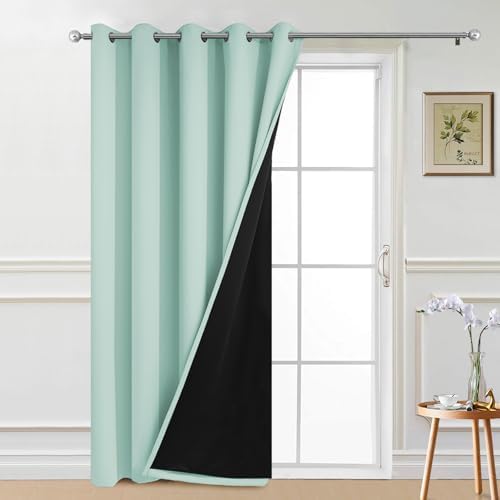 Yakamok Aqua 100% Blackout Patio Door Curtain Panels W70 x L84, 1 Panel by Yakamok