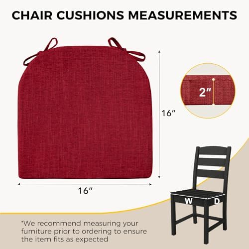 downluxe Indoor Chair Cushions for Dining Chairs, Soft and Comfortable Textured - Image 2
