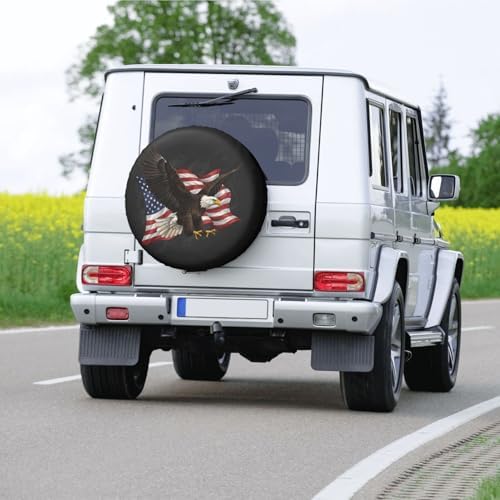 American Flag Eagle Spare Tire Cover SUV Trailer Truck RV 15 Inch - Image 7