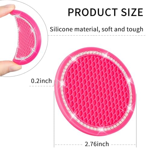 COCASES Car Coasters, 4 Pack Universal Vehicle Bling Car Coaster, Rhinestone - Image 5