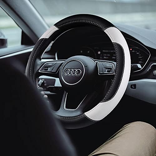 Leather Car Steering Wheel Cover, Universal Fit - Image 2