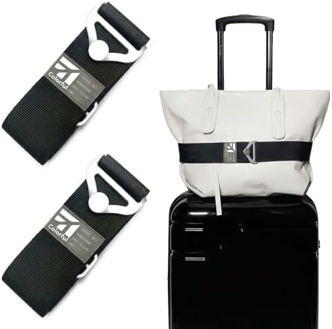 2 Pcs Luggage Straps for Suitcases, Adjustable Add Trolley Sleeve to Backpack by Unknown