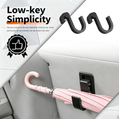 2PCS Double Car Umbrella Hook, No Drilling Car Umbrella Holder Stable Placement - Image 3