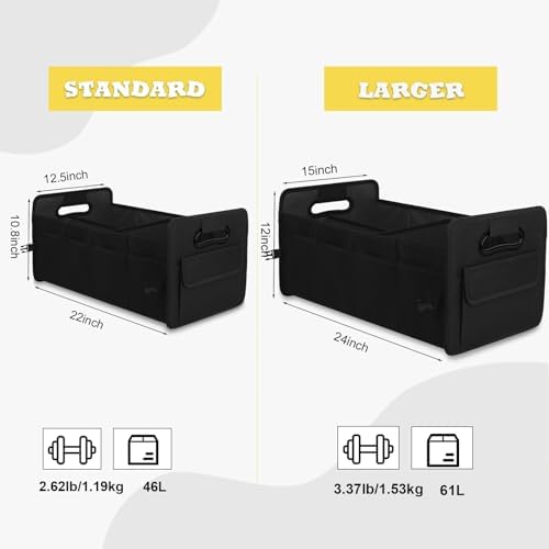 Car Trunk Organizer, Collapsible Car Organizers and Storage Large Black - Image 2