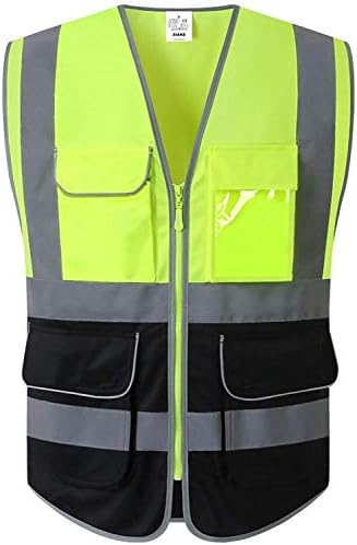 XIAKE 9 Pockets Class 2 High Visibility Reflective Safety Vest by XIAKE