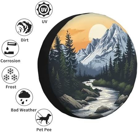 Mountains Nature Sunset Scenery Spare Tire Cover Weatherproof Universal Wheel - Image 5