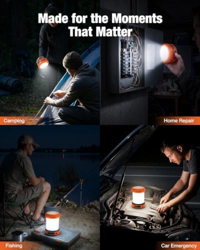 THORFIRE Hand Crank Camping Lantern 2 Pack, 2-in-1 Collapsible LED Light - Image 4
