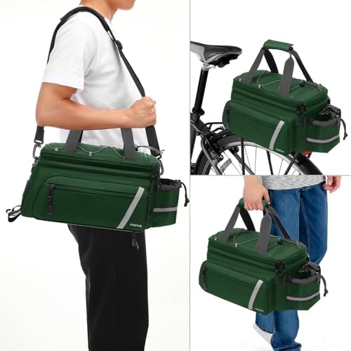 MOSISO Bike Rack Bag with Rain Cover, Bike Trunk Cooler Handag, Jungle Green - Image 5