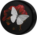 Delerain Spare Tire Cover Butterfly and Red Blossom Wheel Covers Waterproof by Delerain