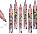 6PCS Light Pink Jumbo Liquid Chalk Markers Erasable 6mm Reversible Tip by Unknown
