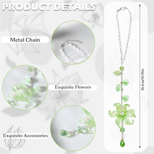 Lily Flower Leaf Car Charm Red Green Summer Waterlily - Image 6