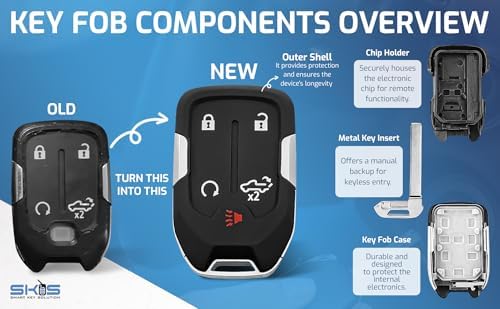 Key Fob Shell, Replacement Smart Remote Key Case Cover 5 Buttons - Image 3
