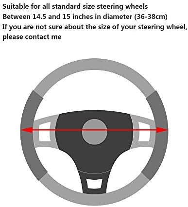 YHONGJT Soft Premium Leather Steering Wheel Cover, Breathable, Non-Slip Grip - Image 5