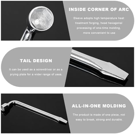 Car Spare Tire Wrench, 22mm L-Shaped Slotted End Socket Tire Replacement Tool - Image 4