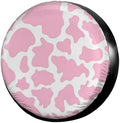 Pink Cow Print Spare Tire Cover Dust-Proof Wheel Tire Cover Fit Trailer by Foruidea