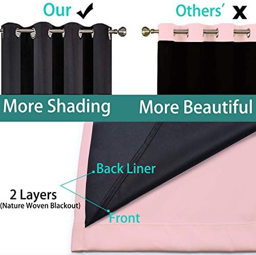 Yakamok Pink 100% Blackout Curtains 63 Inches Long - Image 4