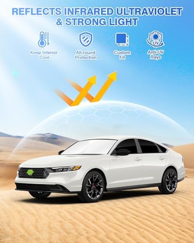 Canvcle Sunshades for Honda Accord 2023-2025 2026 Accessories Windshield Sun - Image 2