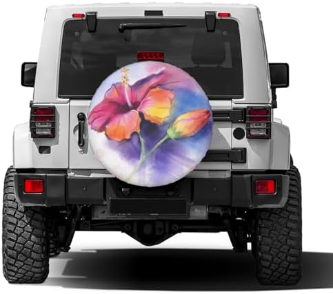 Delerain Colorful Hibiscus Flower Spare Tire Cover - Image 2