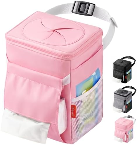 Lifewit Car Trash Can with Lid, Garbage Bag Hanging, Trash Bin, 2 Gallon by Lifewit