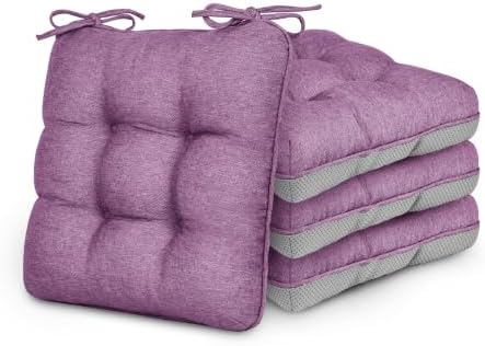 Love's cabin Memory Foam Chair Cushions Set of 4, 19 Inch, Light Purple by Lovescabin