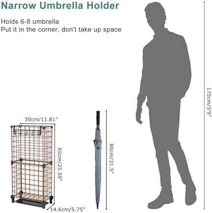 AWTATOS Umbrella Holder Entryway, Umbrella Stand Freestanding - Image 2