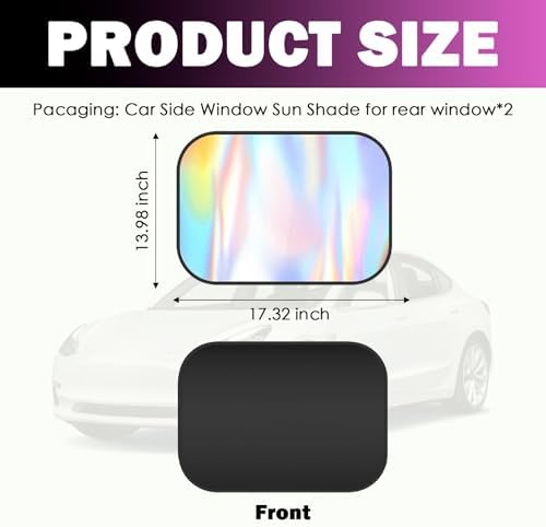 2PCS Static Cling Car Side Window Sun Shade, Radium Reflective Car Window Shades - Image 2