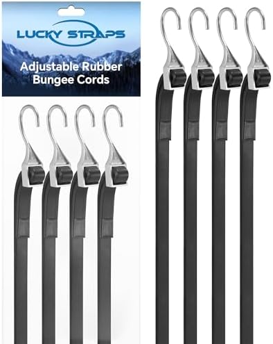 Lucky Straps 48 Inch Adjustable Rubber Bungee Cords, 8 Pack by LuckyStraps