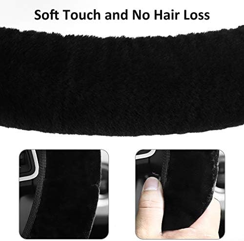 Fluffy Steering Wheel Cover for Women Girls, Accmor Universal Fit 15 inch Fur - Image 4