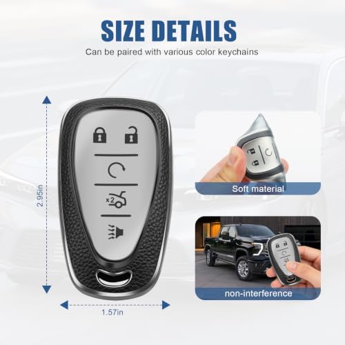 for Chevy Key Fob Cover, 5 Buttons TPU Leather Texture Key Cover - Image 5