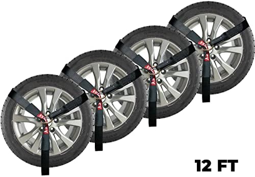 Vehiclex 2" x 12' Lasso Wheel Tie Down Straps, 000 lbs Break Strength - Image 2