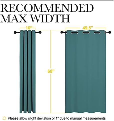 NICETOWN Bedroom Blackout Curtain Panels, 1 Pair, 55 by 68-inch, Sea Teal - Image 6
