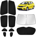 KUST Car Window Shades for Honda Fit 2015-2020 Windshield Sun Shade Side Window by KUST