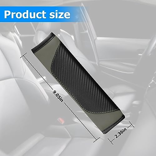 AUCELI 2PCS Carbon Fiber Car Seat Belt Cover, Breathable Leather - Image 2