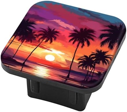 Hitch Cover Fits for 2-Inch Hitch, Tropical Sunset - Image 2