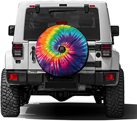Delerain Spare Tire Cover with Backup Camera Hole Tie Dye Wheel Covers by Delerain
