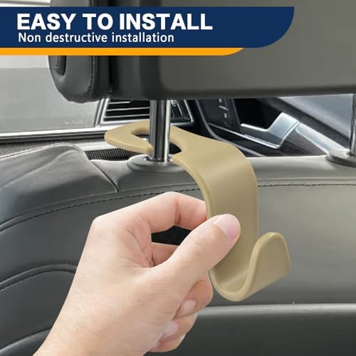 4PCS Car Seat Headrest Hooks, Car Purse Hook, Seat Back Organizer Storage - Image 5
