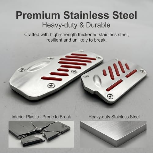 2 PCS Car Foot Pedal Pads, Alloy Anti-slip Brake & Accelerator Cover, Automatic - Image 4