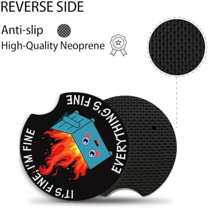 2 Pack Car Coasters for Drinks Absorbent, 2 Pack Cup Holders, 2.75" Car - Image 5