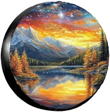Landscape Mountains Painting Spare Tire Cover by TZBVTAU