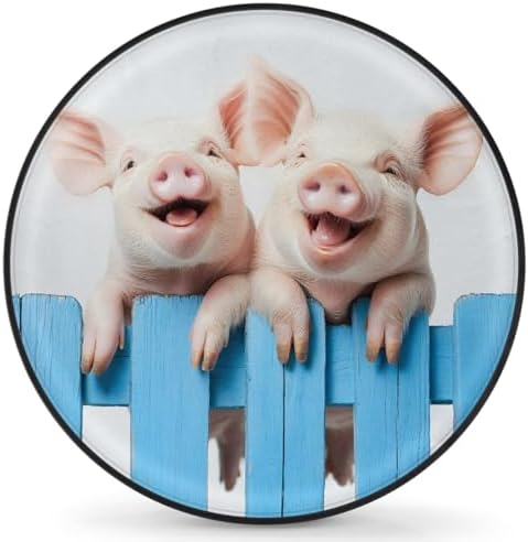 Spare Tire Cover for RV Trailer, Cute Animal Pig Waterproof Sun Leather Wheel by cfpolar