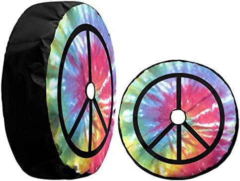 Peace Sign Tie Dye Pattern Spare Tire Cover - Image 3