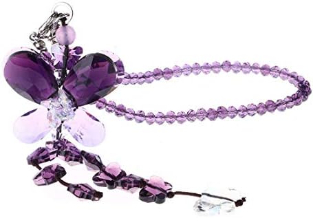 Purple Crystal Car Charm Pendant Rear View Mirror Suncatcher Rainbow Decor by HDHYALINEDORA