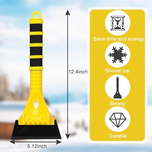 12.4" Ice Scraper for Car Windshield Snow Frost Ice Removal Tool Snow Scraper - Image 2