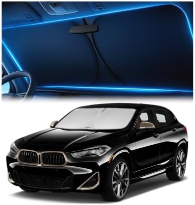 Magnelex Windshield Sun Shade for BMW X2 2018-2023, Foldable Car Window Sunshade by Magnelex