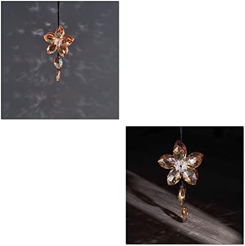 Crystal Flower Rear View Mirror Pendant, Car Hanging Ornament, Lucky Accessory - Image 5